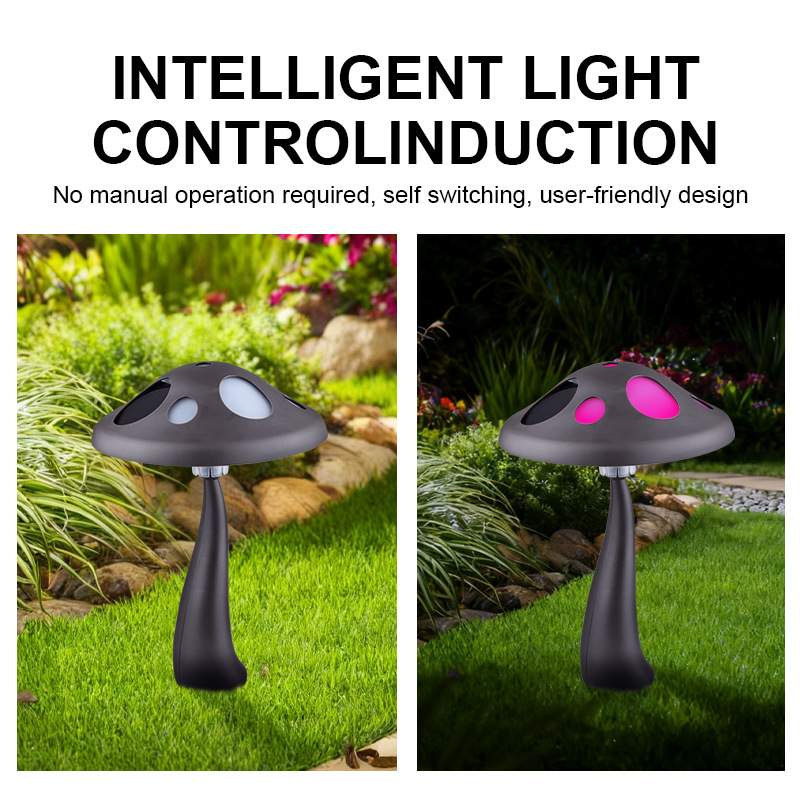 New Decoration Villa Courtyard Landscape Simulation Luminous Big Mushroom Plastic IP65 Outdoor RGB Solar Garden Lawn Light