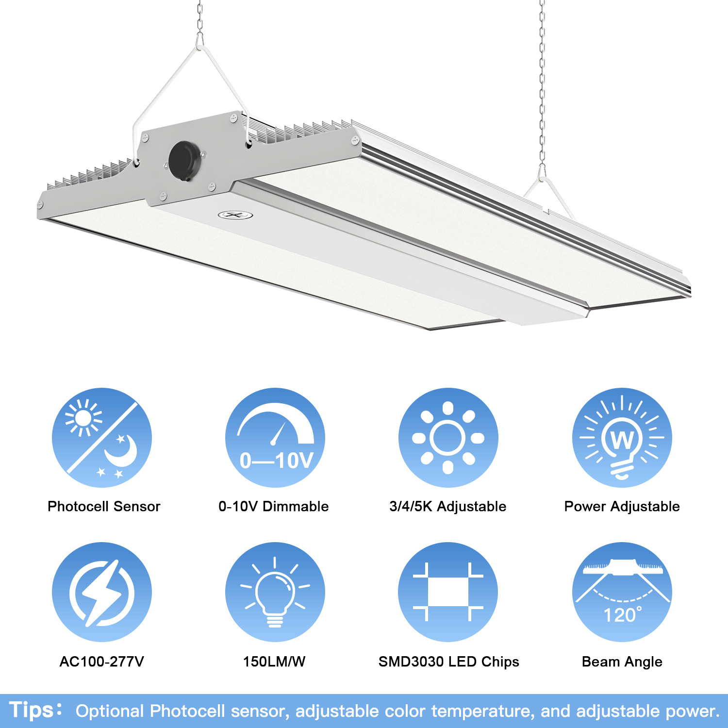 Dual Switchable IP65 LED Canopy Light-150-300W High Efficacy SMD3030 120 Beam Angle Explosive-proof 5-Year Warranty Lighting