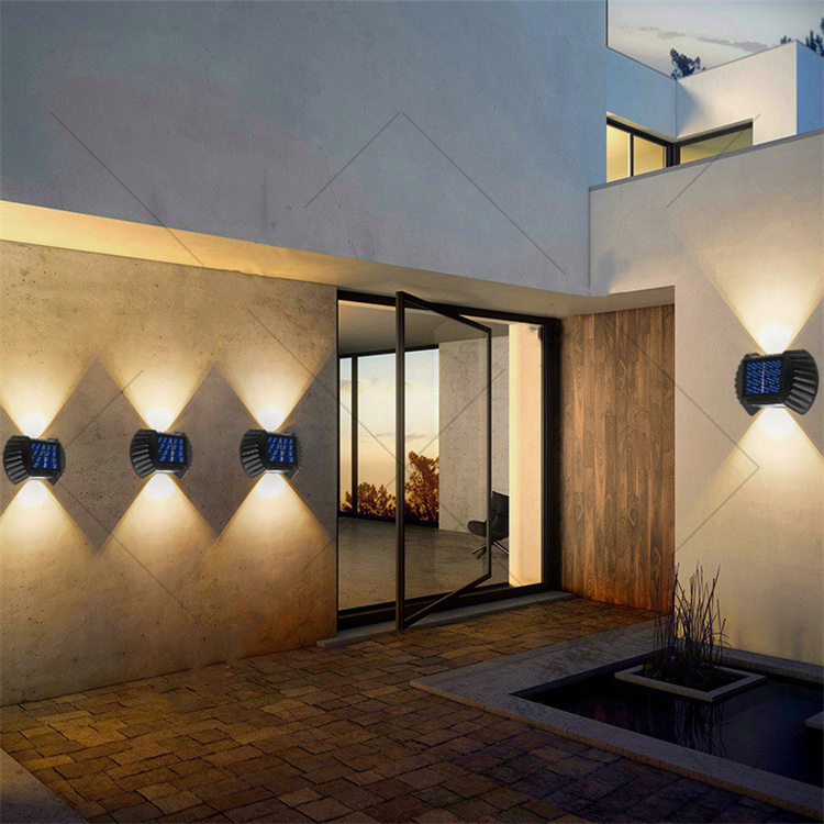 Led Landscape Solar Garden Light Waterproof Outdoor up and Down 4-16LED Solar Wall Light Led Decorative Wall Light