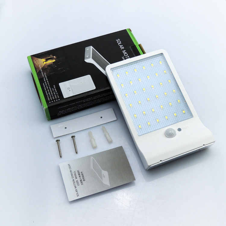 Super Bright 36 LED Solar Wall Light Waterproof IP65 Outdoor Security Light Motion Sensor Garden Street Small Supply-Battery