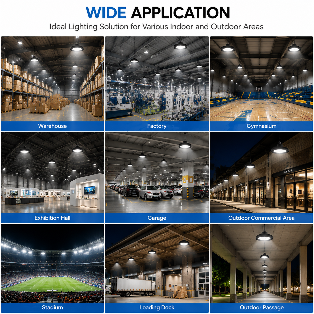 IP65 Waterproof Warehouse High Brightness 200W Ufo Hight Bay Light High Lumens Commercial Lighting High Bay Industrial Lighting