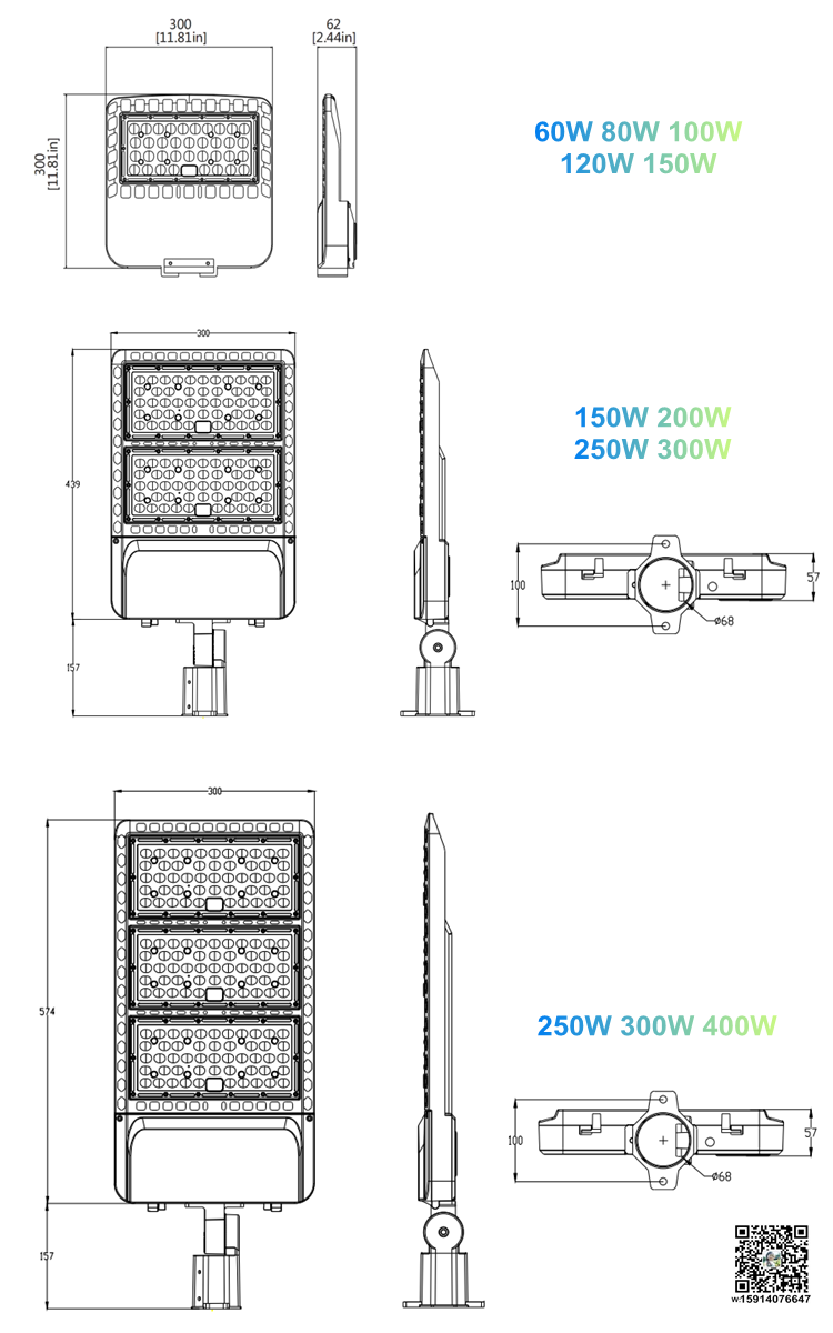 CETL DLC CE CB smart led shoebox street led fixture exterior 3 color cct 3watt switchable save stock 150w 200w parking lot led