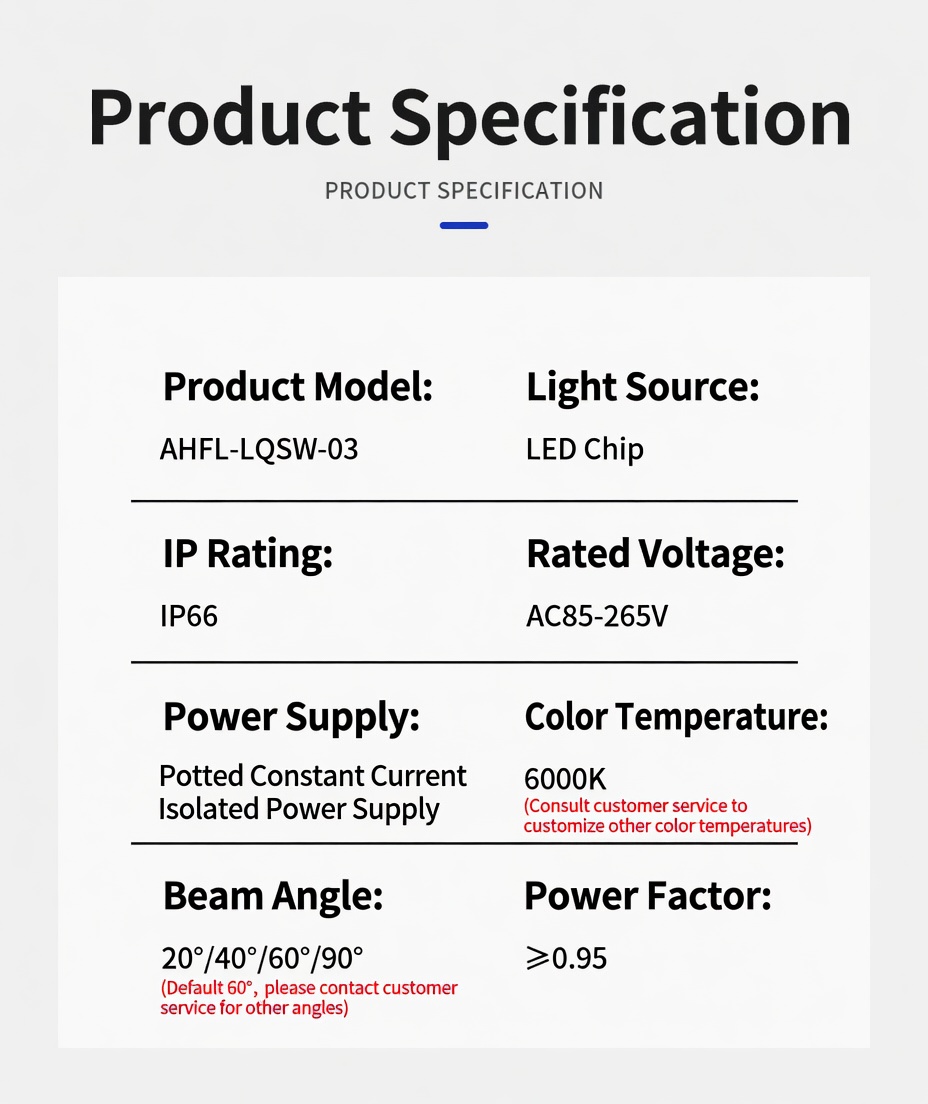 250W LED Football Field Lights IP66 High Power Module Stadium Flood Light for Outdoor Sports Field Lighting