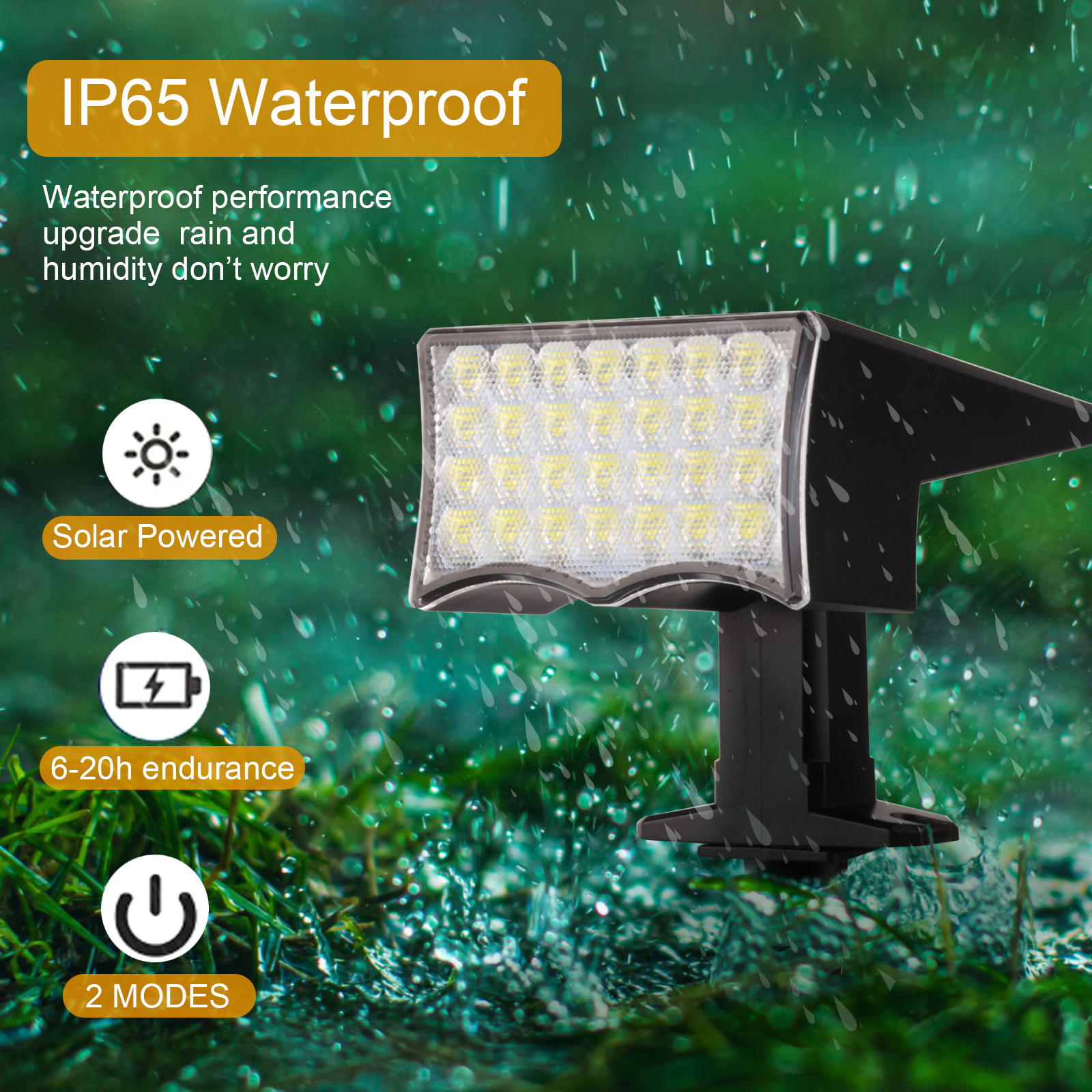 Tayire IP65 Waterproof LED Solar Garden Light RGB Warm White Light Sensor for Lawn Yard Walkway Landscape Battery Powered