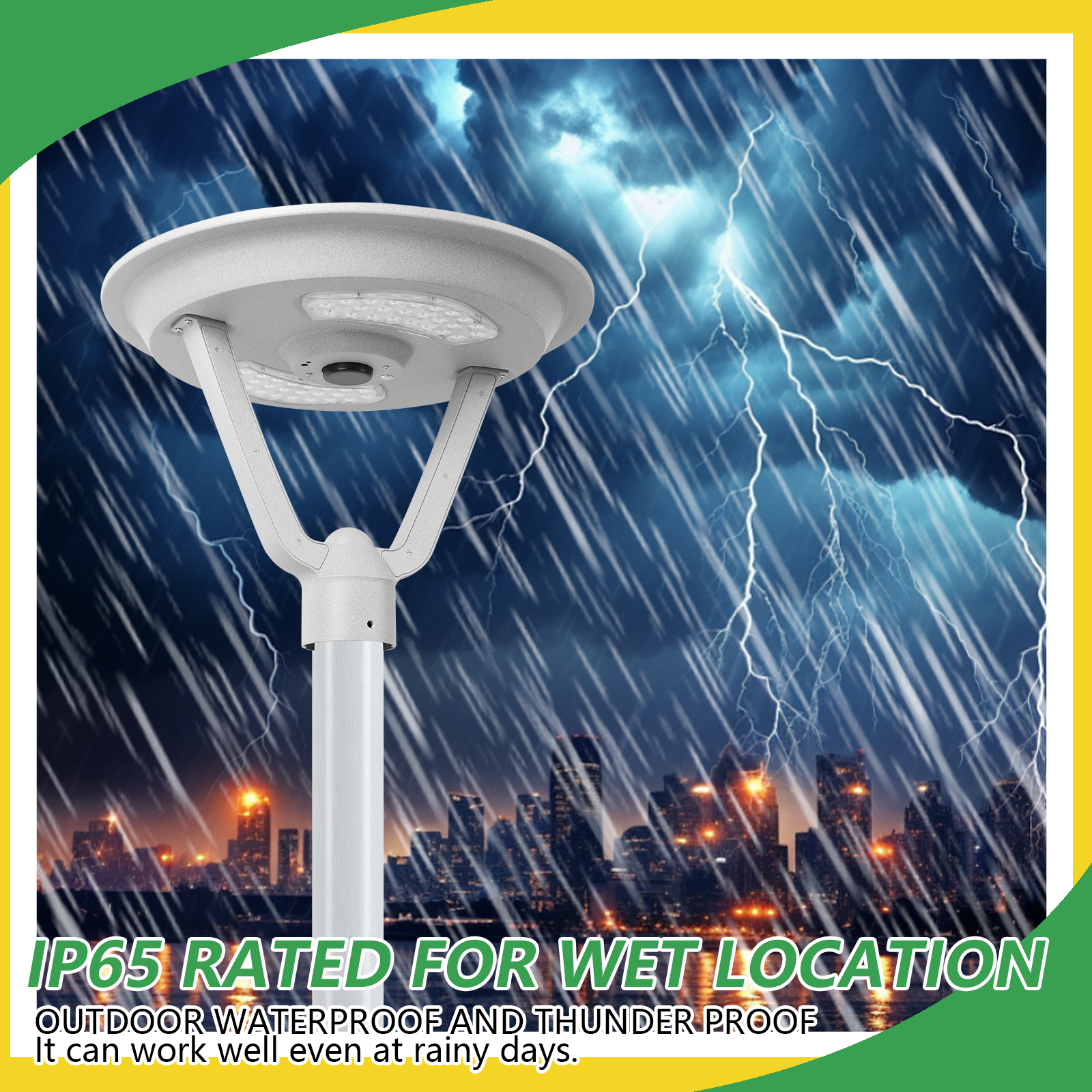Solar Garden Light LED IP65 Rainy Day Charging Monocrystalline Panel