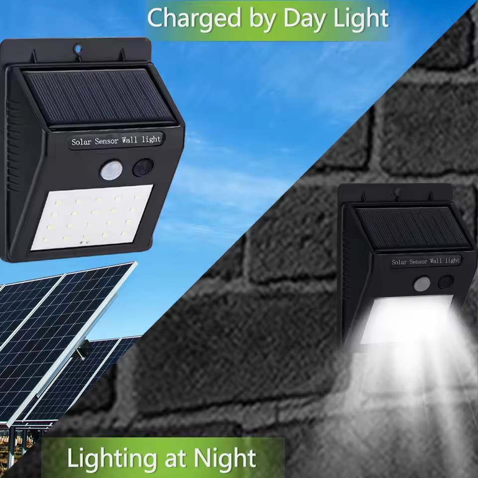 High Bright 20 LED Outdoor Solar Motion Sensor Wall Light