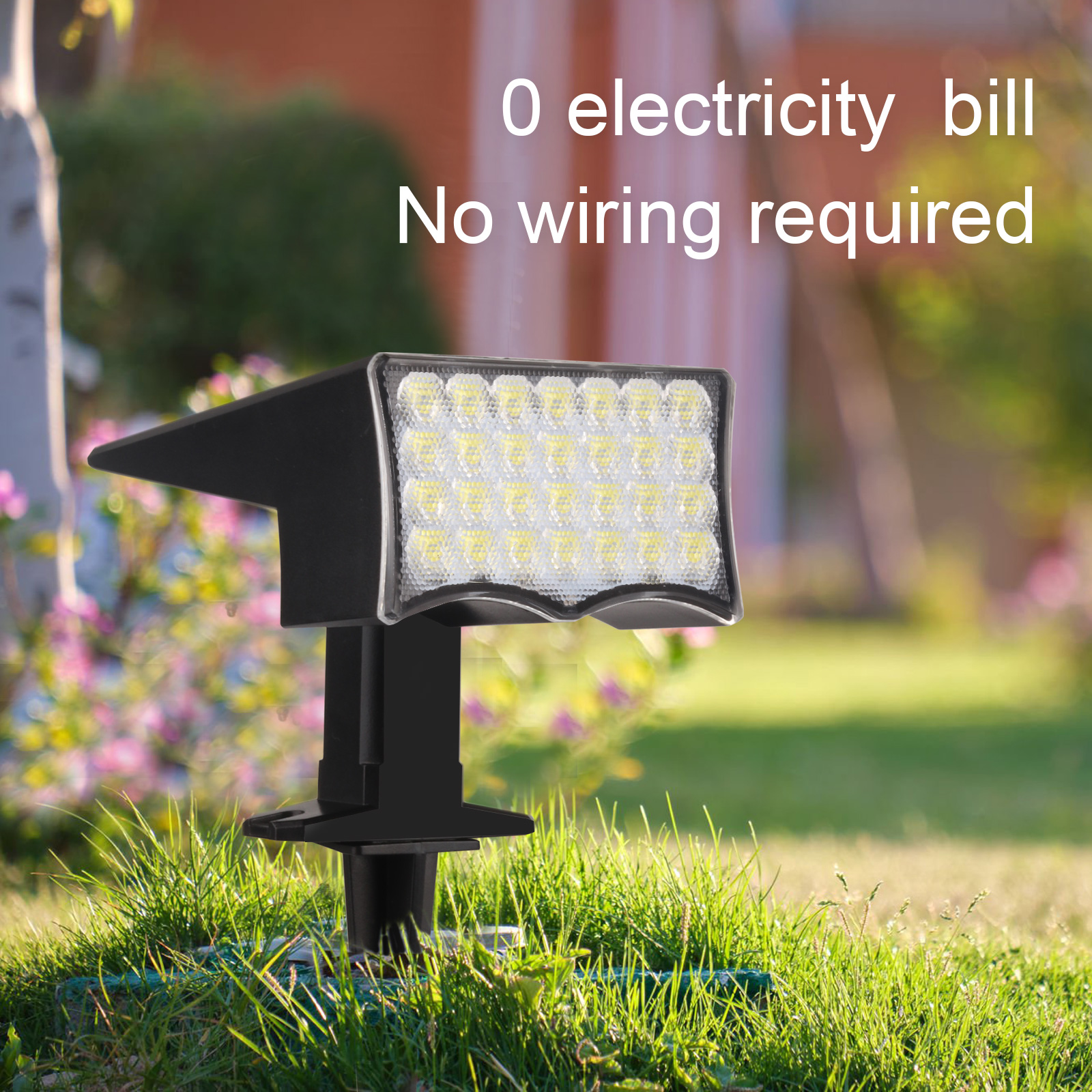 Tayire IP65 Waterproof LED Solar Garden Light RGB Warm White Light Sensor for Lawn Yard Walkway Landscape Battery Powered