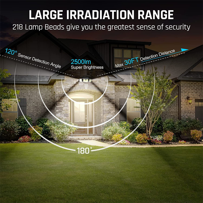 New LED Solar Light Outdoor 3 Head Motion Sensor Wide Angle Lighting Waterproof Remote Control Wall Garden Flood Light