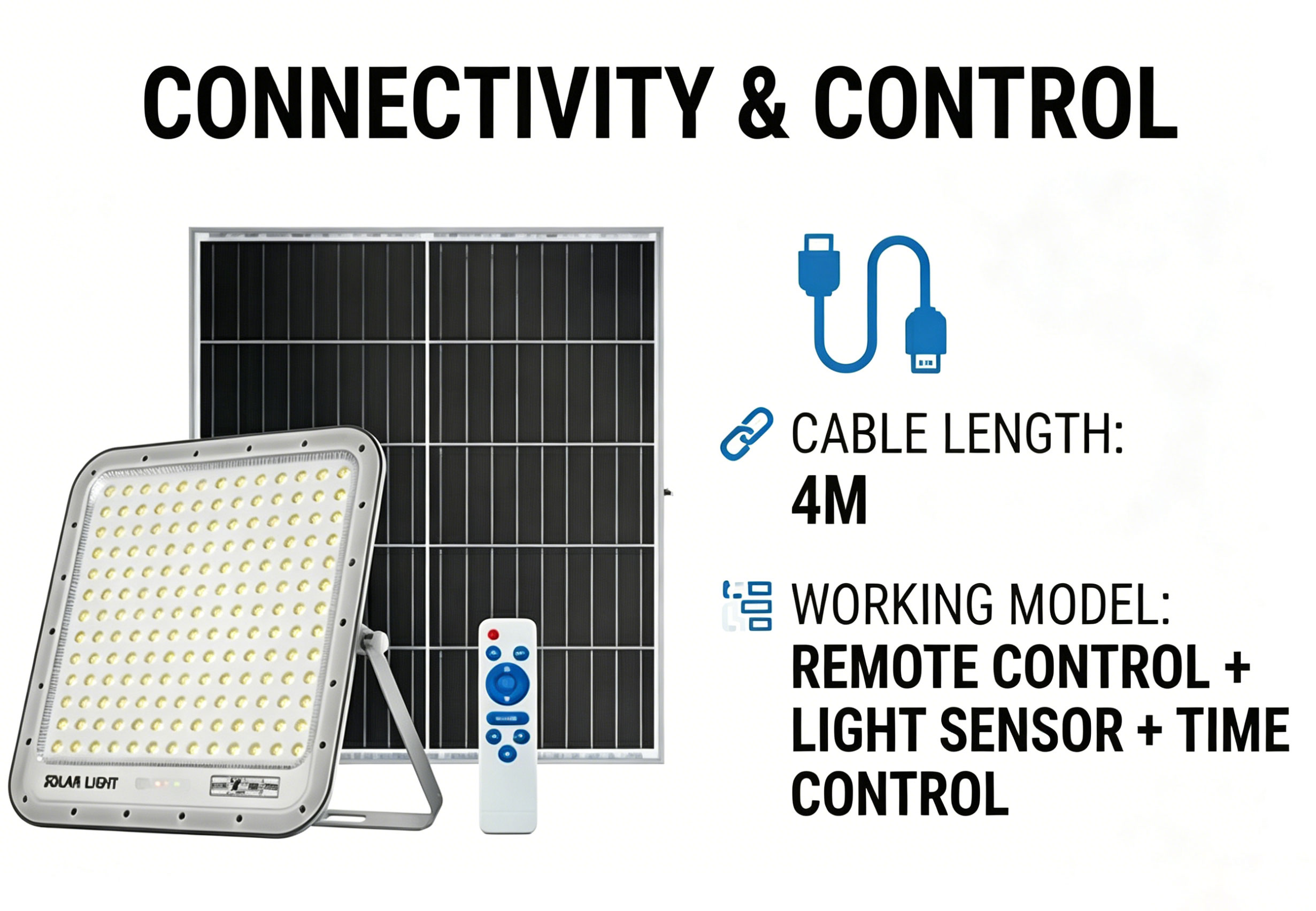 60W Solar Flood Light Outdoor 700LM 8000K Cool White Security Lamp with Remote 6Ah Battery 16H Working Time Aluminum Case