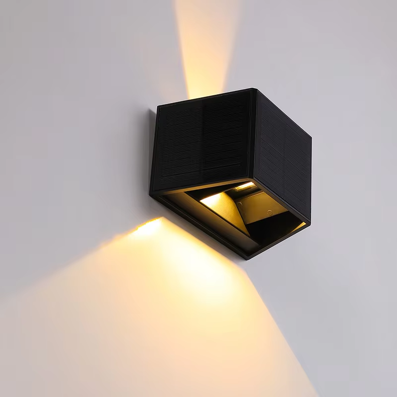 IP65 Waterproof 3-Piece LED Solar Panel Wall Light Adjustable Beam Angle Light Sensor Control For Outdoor Garden Courtyard