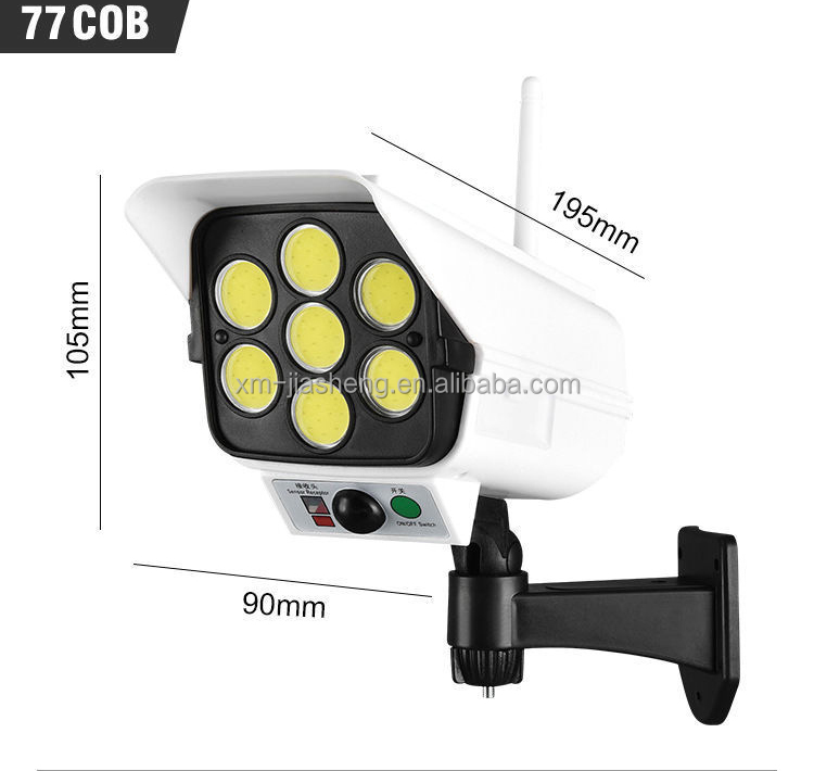 Outdoor Waterproof 77 LED Motion Sensor Anti-theft Simulation Solar Surveillance Monitor Wall Light for Courtyard,patio,garden