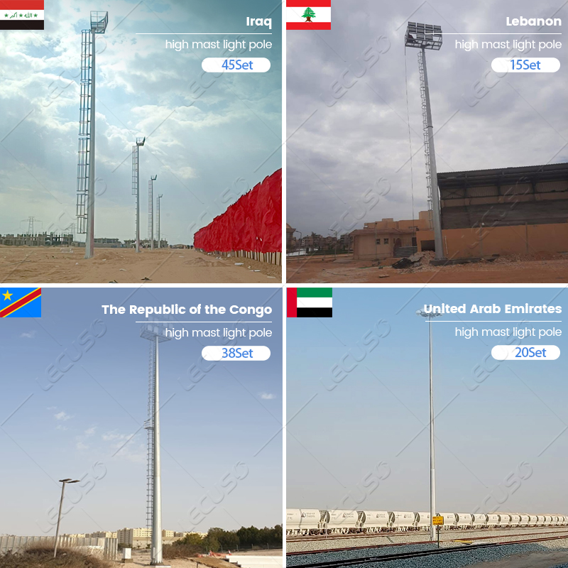 18m 25m 30m High Mast Flood Light Pole Football Led Light Stadium Lighting Pole