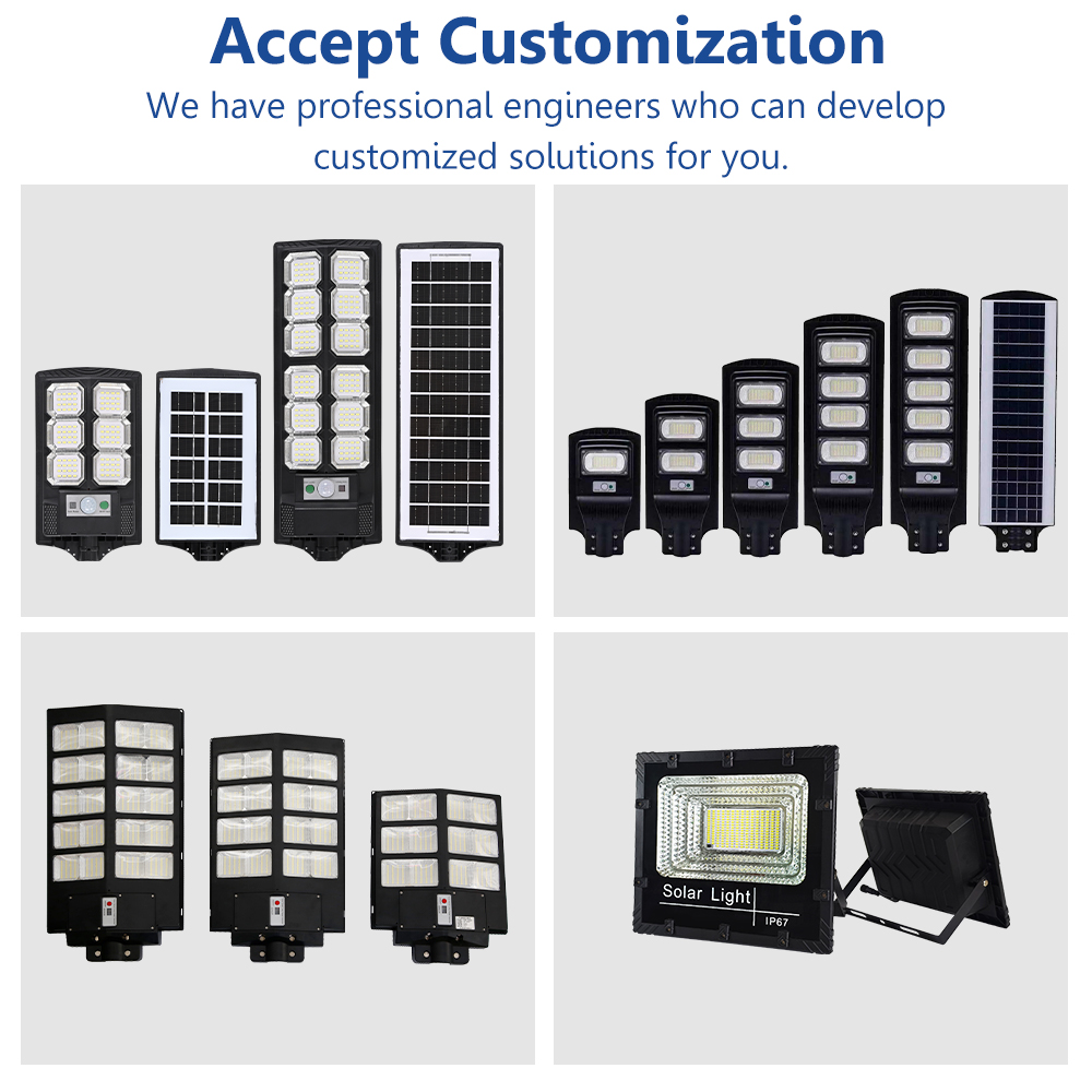 Outdoor IP65 Waterproof Solar Streetlight All in One Solar Led Street Light Lamp 200w 300w Motion Sensor LED Solar Street Light