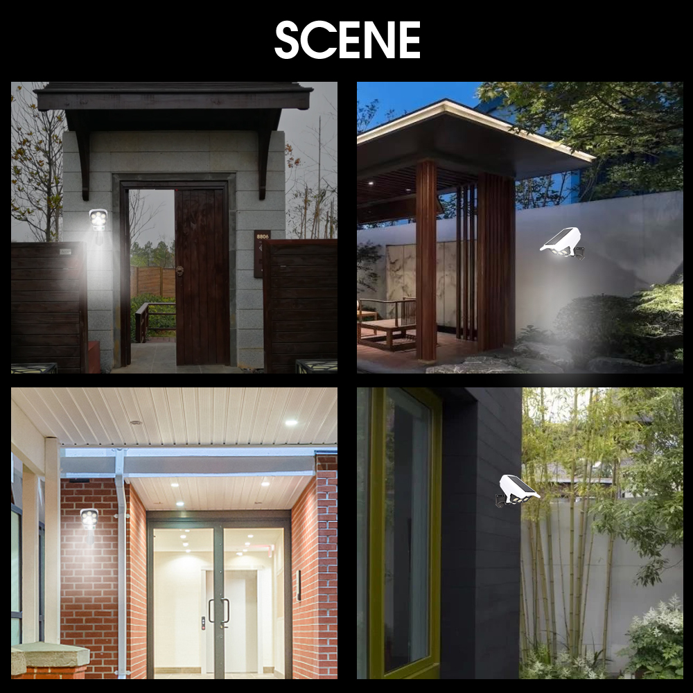 Solar Security LED Flood Light Outdoor Simulation Motion Sensor Wall Lamp Solar Surveillance Cameras Lights