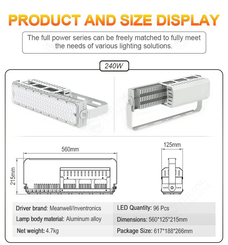 Outdoor High Power 1500W/1200W IP65 Waterproof LED Sports Stadium Floodlights for Basketball Courts