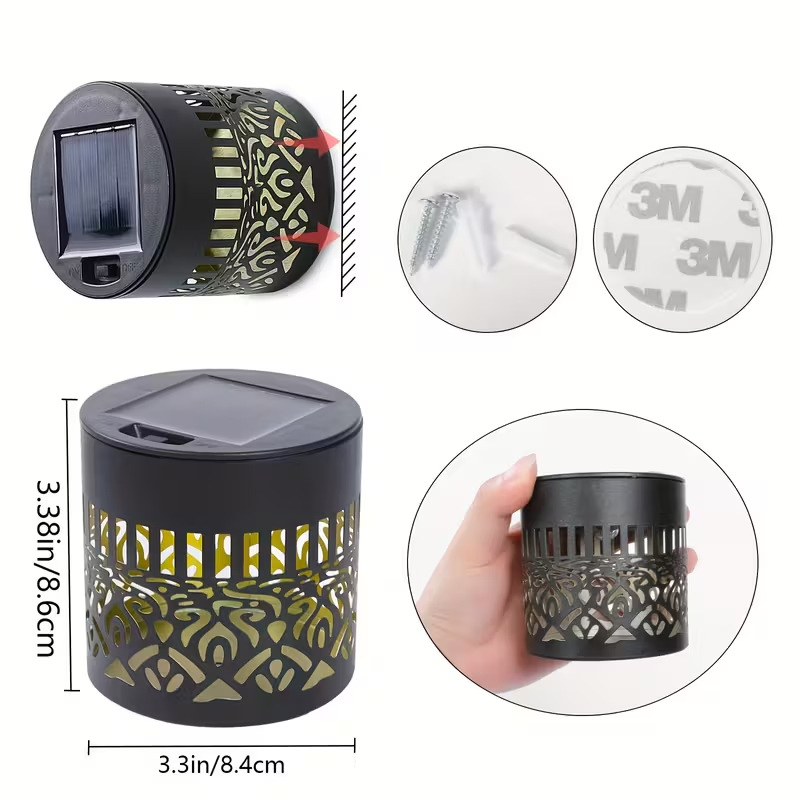 Decorative Solar Iron Mandala Lights LED Wall Projection Lamp IP65 Waterproof Outdoor Garden Landscape Lighting Light Sensor