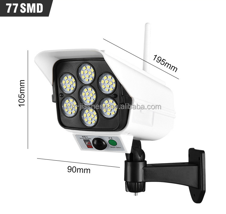 Outdoor Waterproof 77 LED Motion Sensor Anti-theft Simulation Solar Surveillance Monitor Wall Light for Courtyard,patio,garden