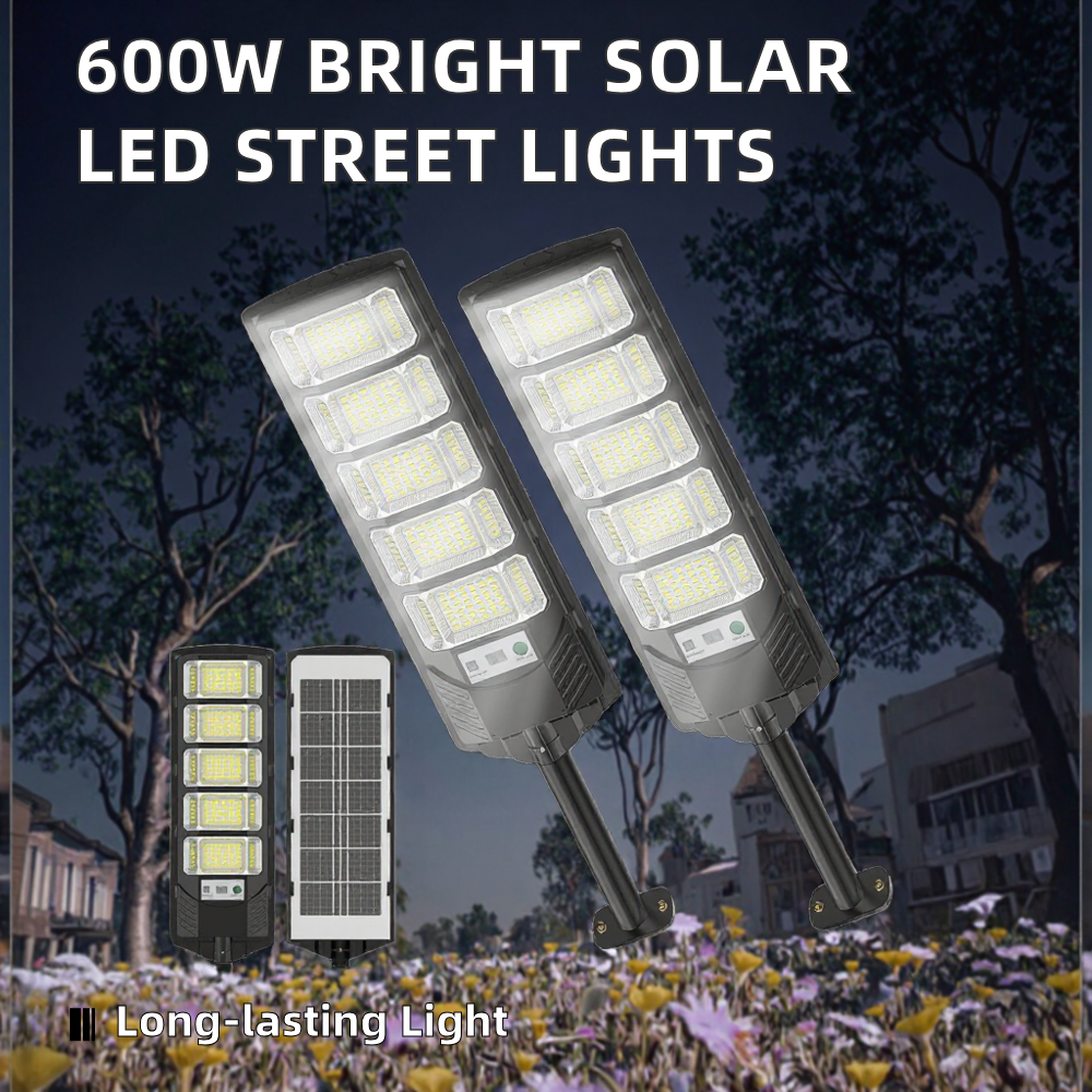 Super Bright 600W All-In-One IP66 Rated Outdoor Solar LED Street Light with Sensor Remote Durable Lighting Solution for Gardens