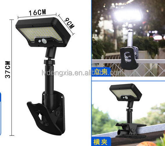 92 LEDs IP 65 1500mAh Motion Sensor Clip on USB Recharge Solar Power Fence Lights Lamp Outdoor for Chain Link Fence Deck Gutter