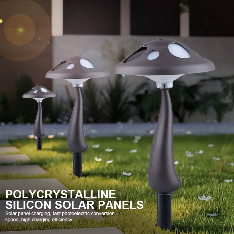 New Decoration Villa Courtyard Landscape Simulation Luminous Big Mushroom Plastic IP65 Outdoor RGB Solar Garden Lawn Light