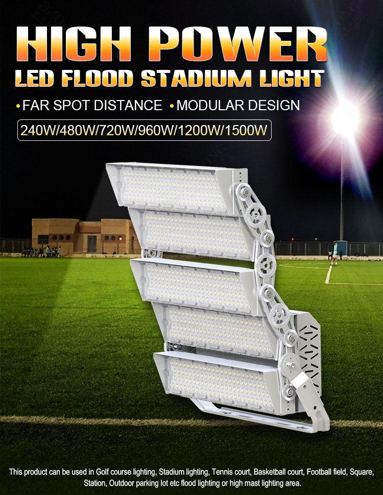 Outdoor High Power 1500W/1200W IP65 Waterproof LED Sports Stadium Floodlights for Basketball Courts