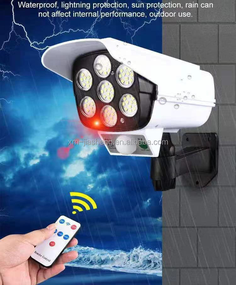Outdoor Waterproof 77 LED Motion Sensor Anti-theft Simulation Solar Surveillance Monitor Wall Light for Courtyard,patio,garden
