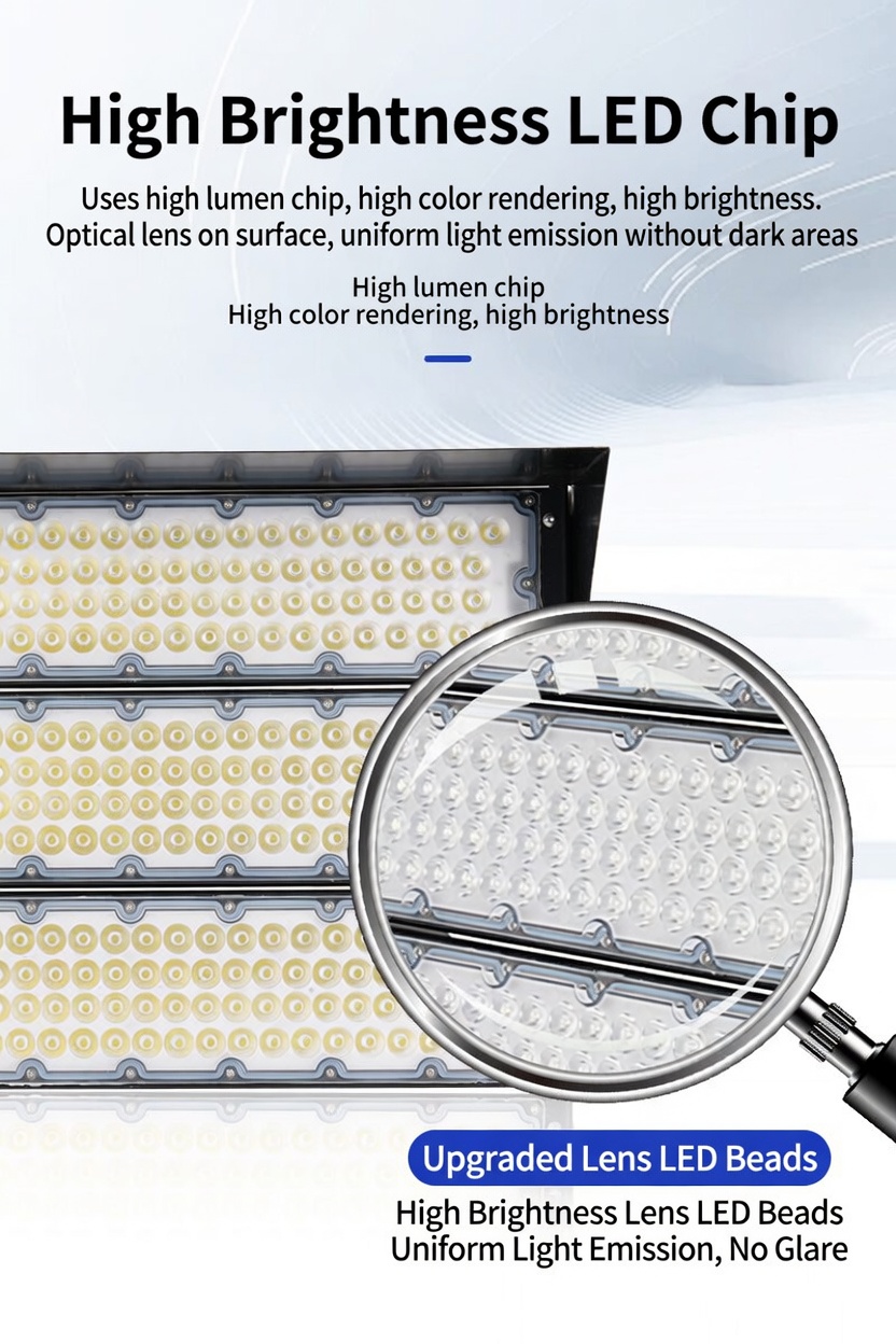 250W LED Football Field Lights IP66 High Power Module Stadium Flood Light for Outdoor Sports Field Lighting