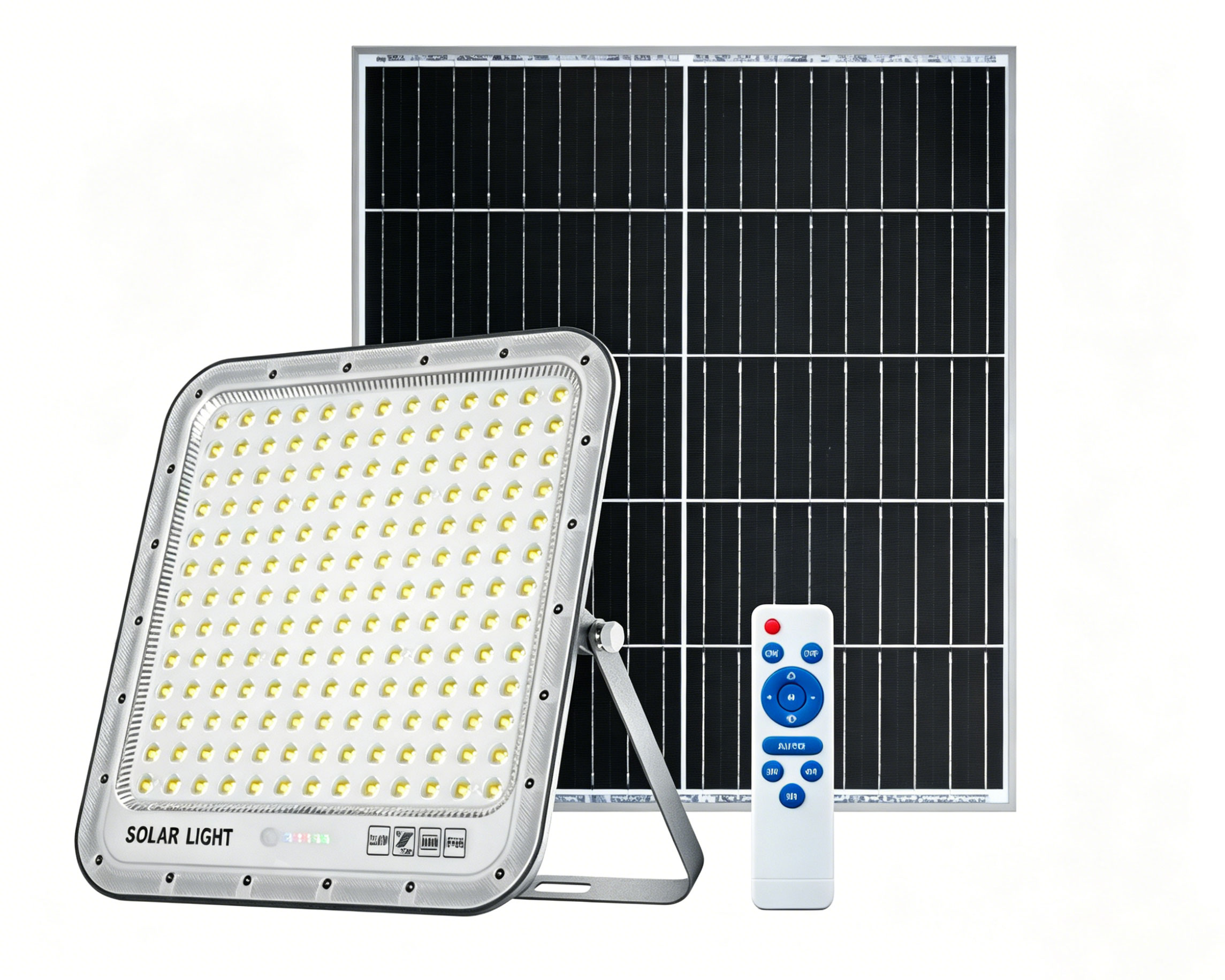 60W Solar Flood Light Outdoor 700LM 8000K Cool White Security Lamp with Remote 6Ah Battery 16H Working Time Aluminum Case