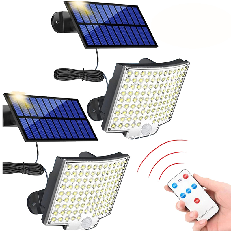 Waterproof LED Solar Wall Light PIR Motion Sensor IP65 Rating ABS Body Battery Solar Panel Indoor Outdoor Garden Street Lighting