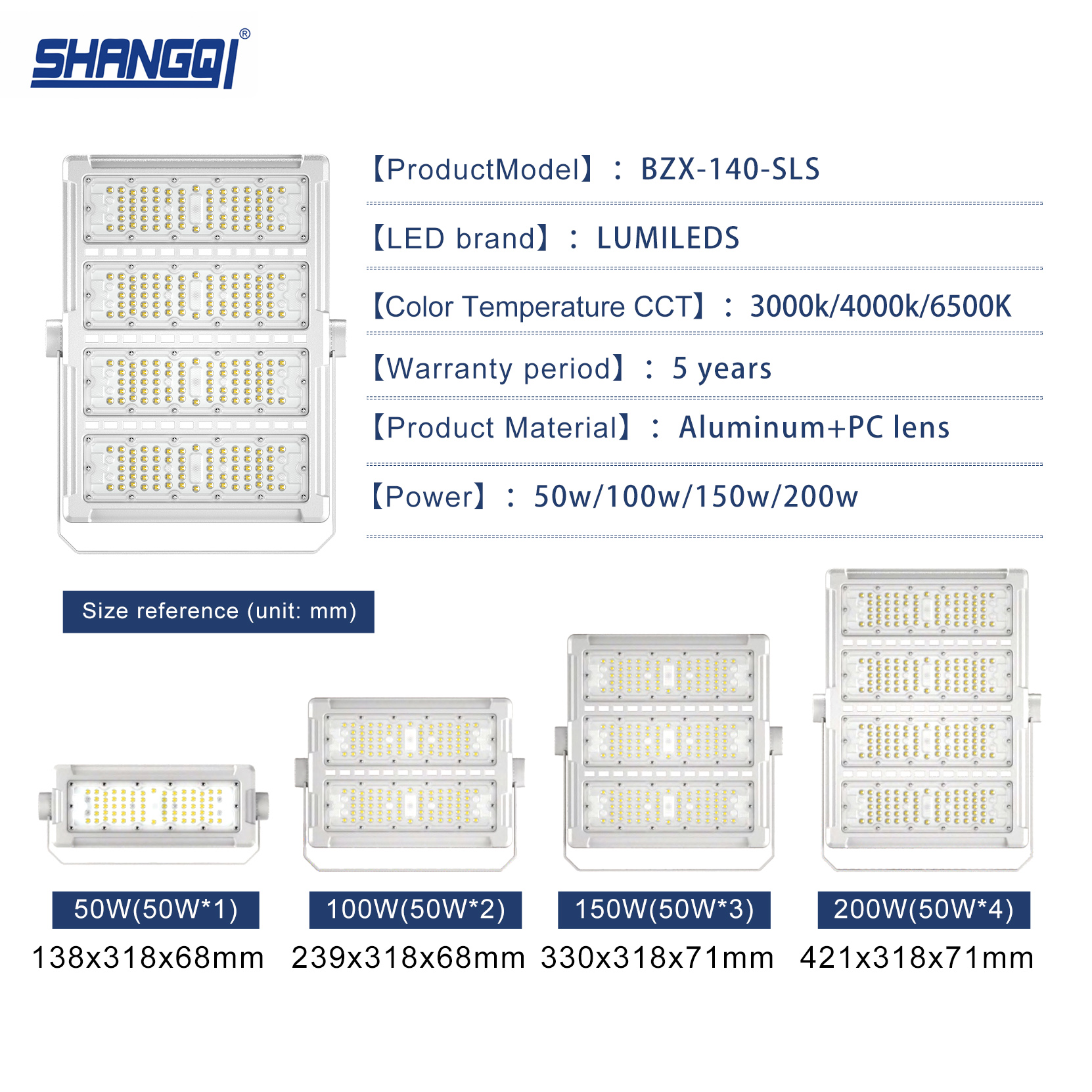 High Grade Die-Cast Aluminum Outdoor Sports Field Ip65 Waterproof High Mast Flood Light 50w 100w 150w 200w Led Stadium Light