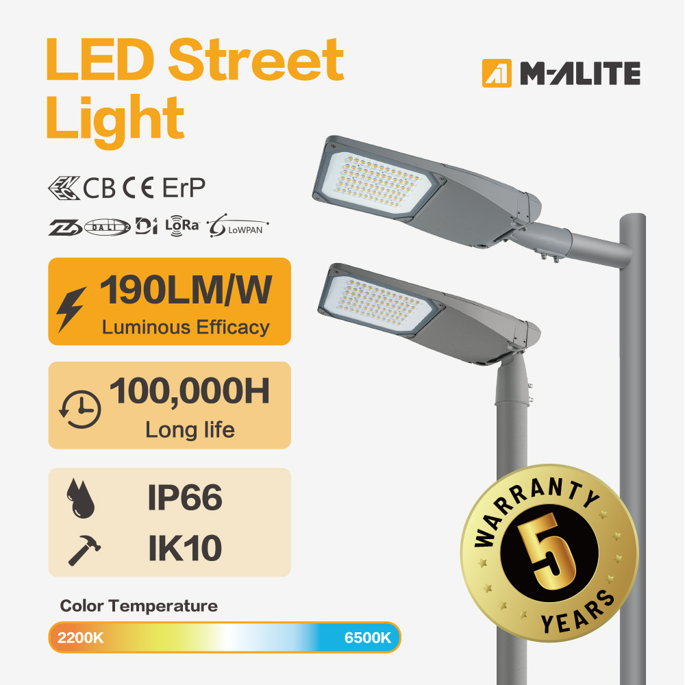 Modular LED Street Lamp with Easy Maintenance and Upgrade Features AC Power Supply Aluminum Alloy and ABS Body Material