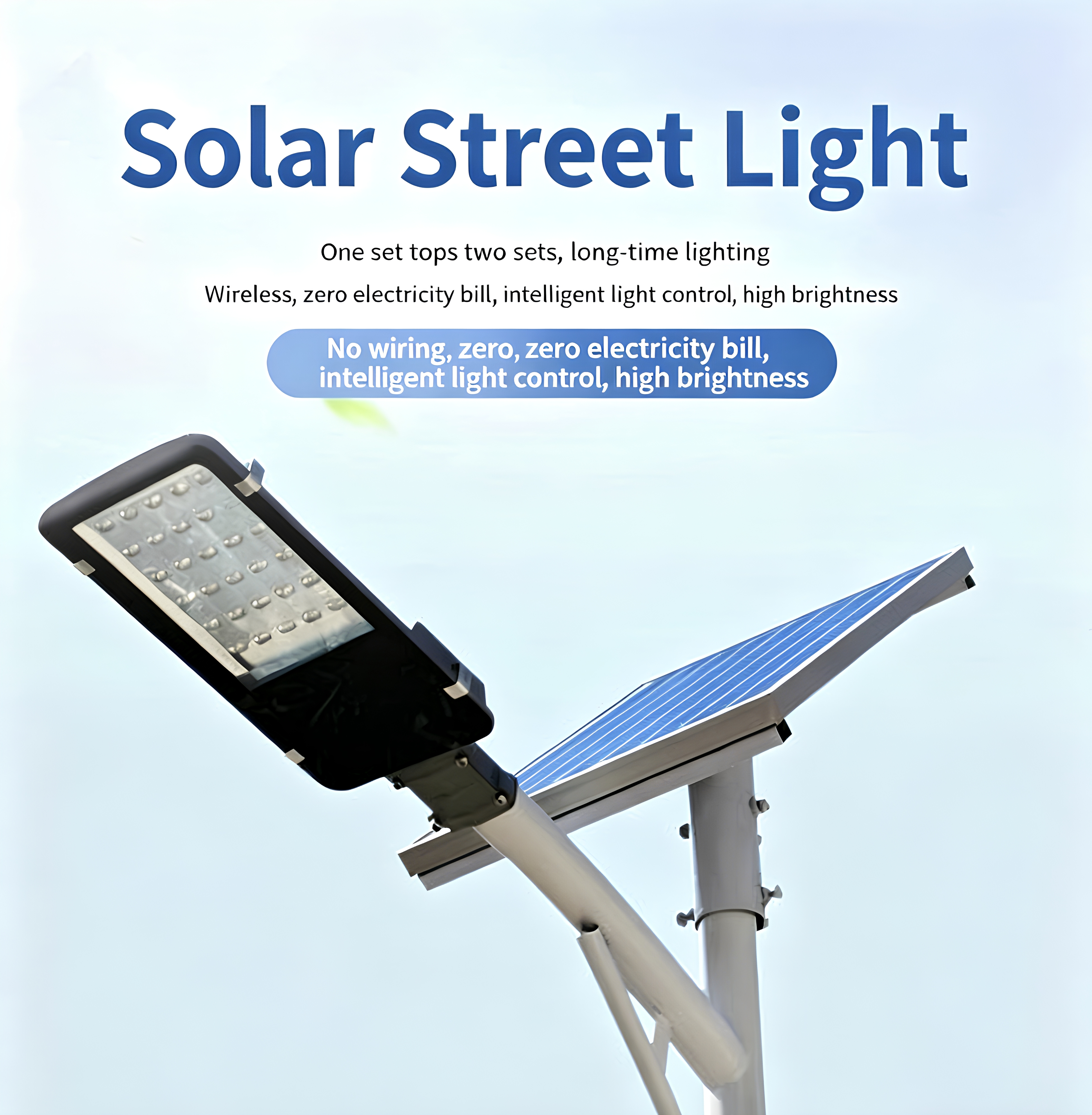 Solar LED Street Lamps IP65 Waterproof Outdoor Dual-head for Urban Roads &amp; Commercial Use