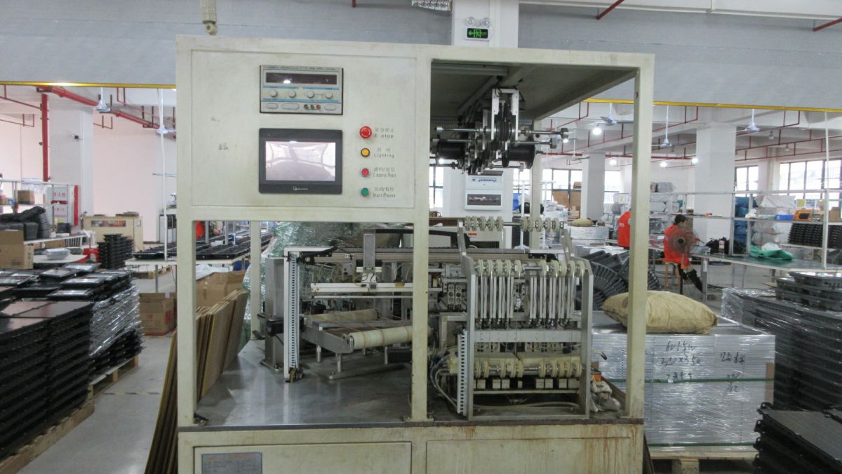 Solar panel welding machine 2 at Habel Lighting factory