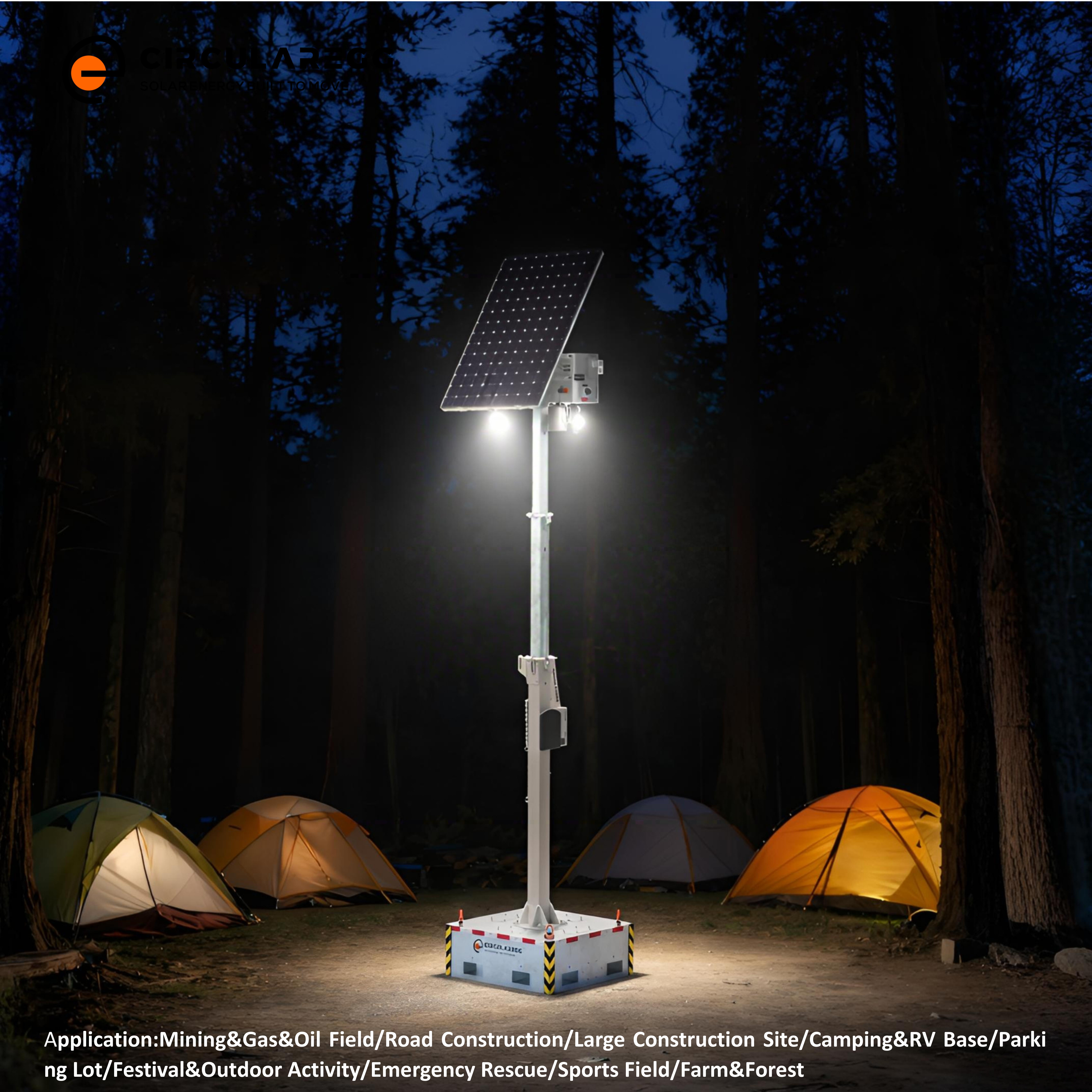 Immediate Shipment Available 2*60W LED Light With IP65 Rating 5-Year Warranty Solar Powered Tower Lights