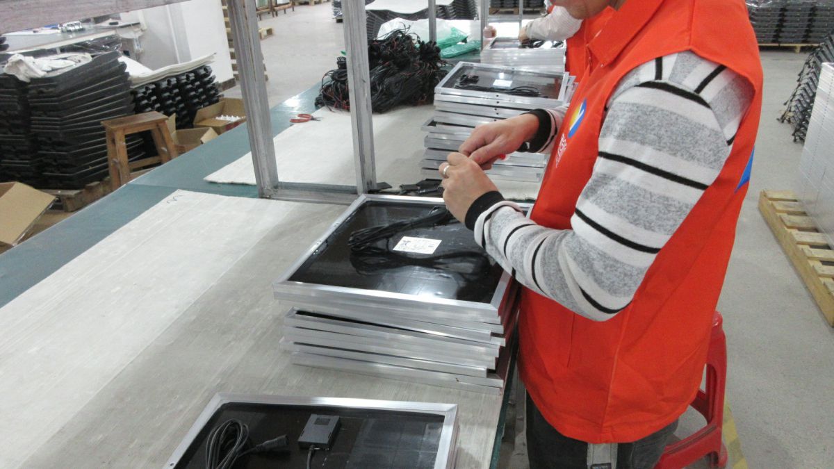 LED lighting product assembly line at Habel Lighting production facility