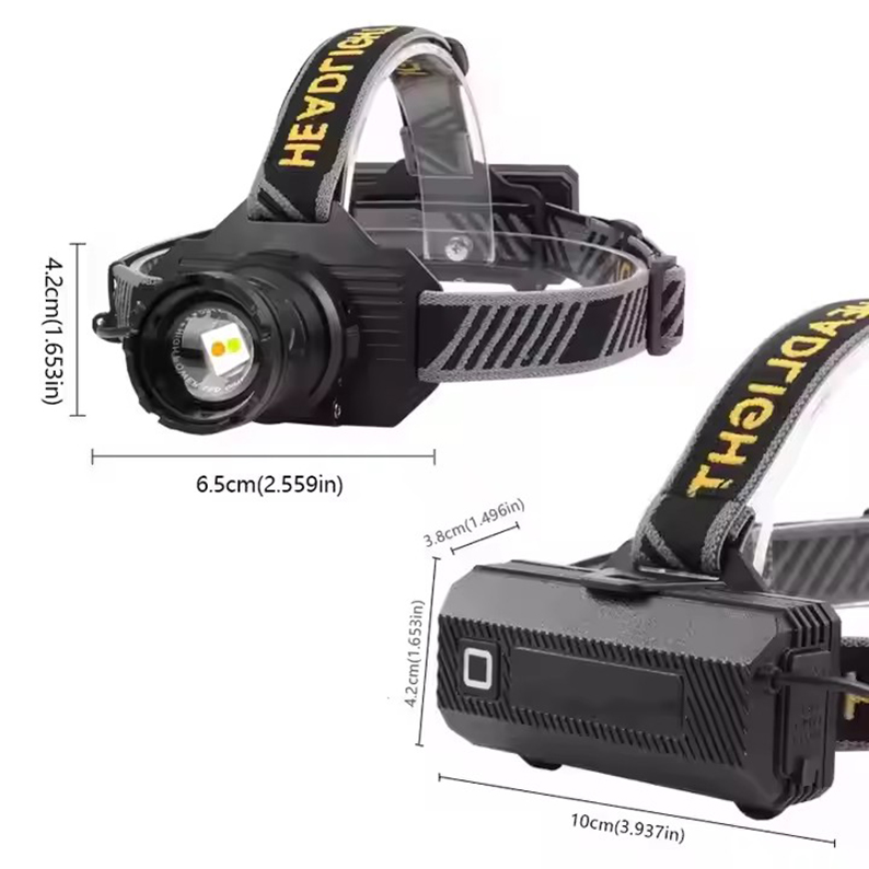 Foxhawk Explosion Proof Aluminum Alloy Waterproof IP65 Adjustable Beam Rechargeable Battery 2-in-1 Ultra Bright LED Headlight