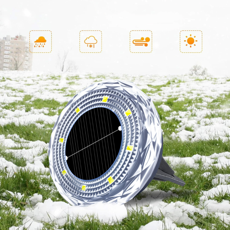 New Mini Solar-powered IP65 Waterproof 8LED Motion Sensor Flying Saucer Garden Lawn Light ABS Material