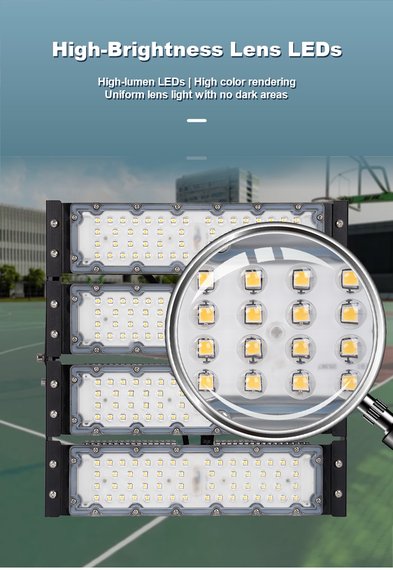 600W LED Football Field Lighting Outdoor Stadium Flood Light High-Pole Basketball Court Modular Sports Lamp
