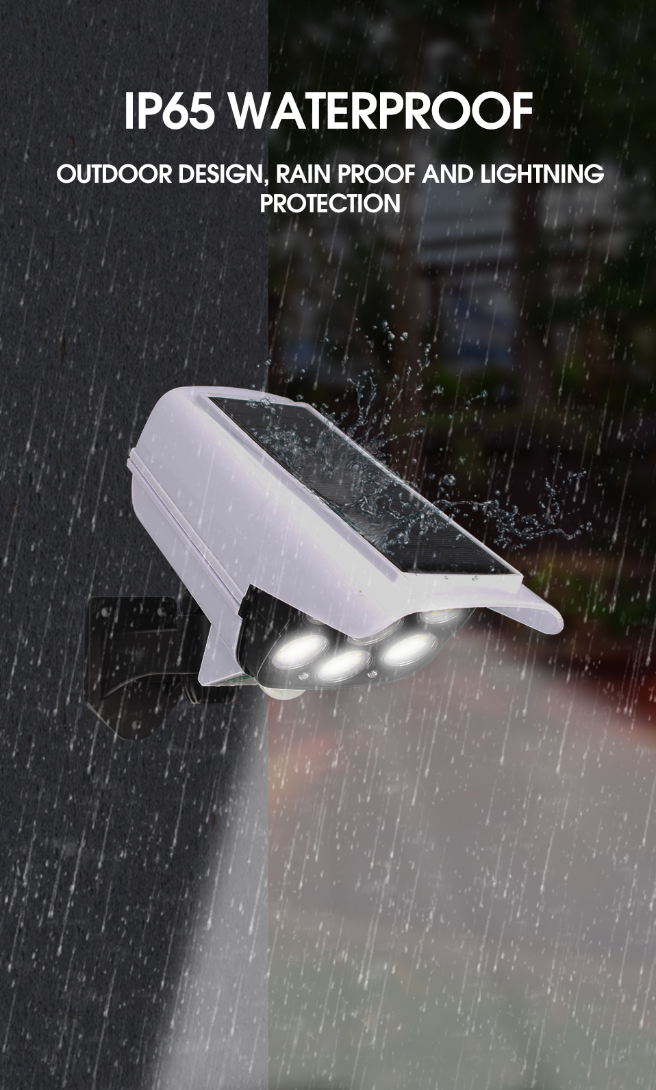 Solar Security LED Flood Light Outdoor Simulation Motion Sensor Wall Lamp Solar Surveillance Cameras Lights