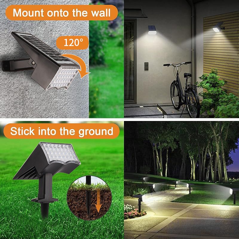 Tayire IP65 Waterproof LED Solar Garden Light RGB Warm White Light Sensor for Lawn Yard Walkway Landscape Battery Powered