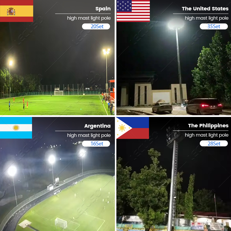 18m 25m 30m High Mast Flood Light Pole Football Led Light Stadium Lighting Pole