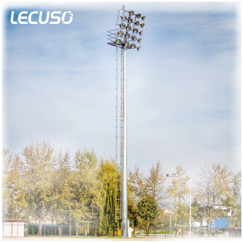 16m Octagonal High Mast Lighting Pole With 20m High Stadium Light Solar Solar Powered Stadium Lights Poles