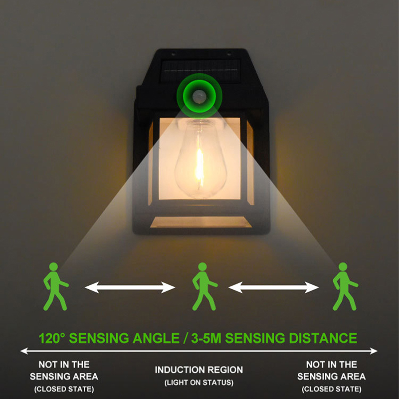 Solar Garden Light Motion Sensor Outdoor 3 Lighting Modes Dusk to Dawn Porch Light IP65 Waterproof Suitable for Patio, Porch.