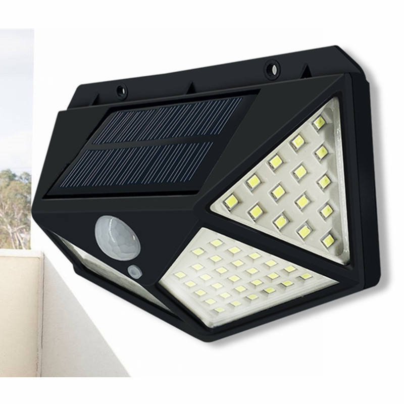 100LED Solar Power PIR Motion Sensor Wall Lamp Landscape Outdoor LED Solar Garden Light