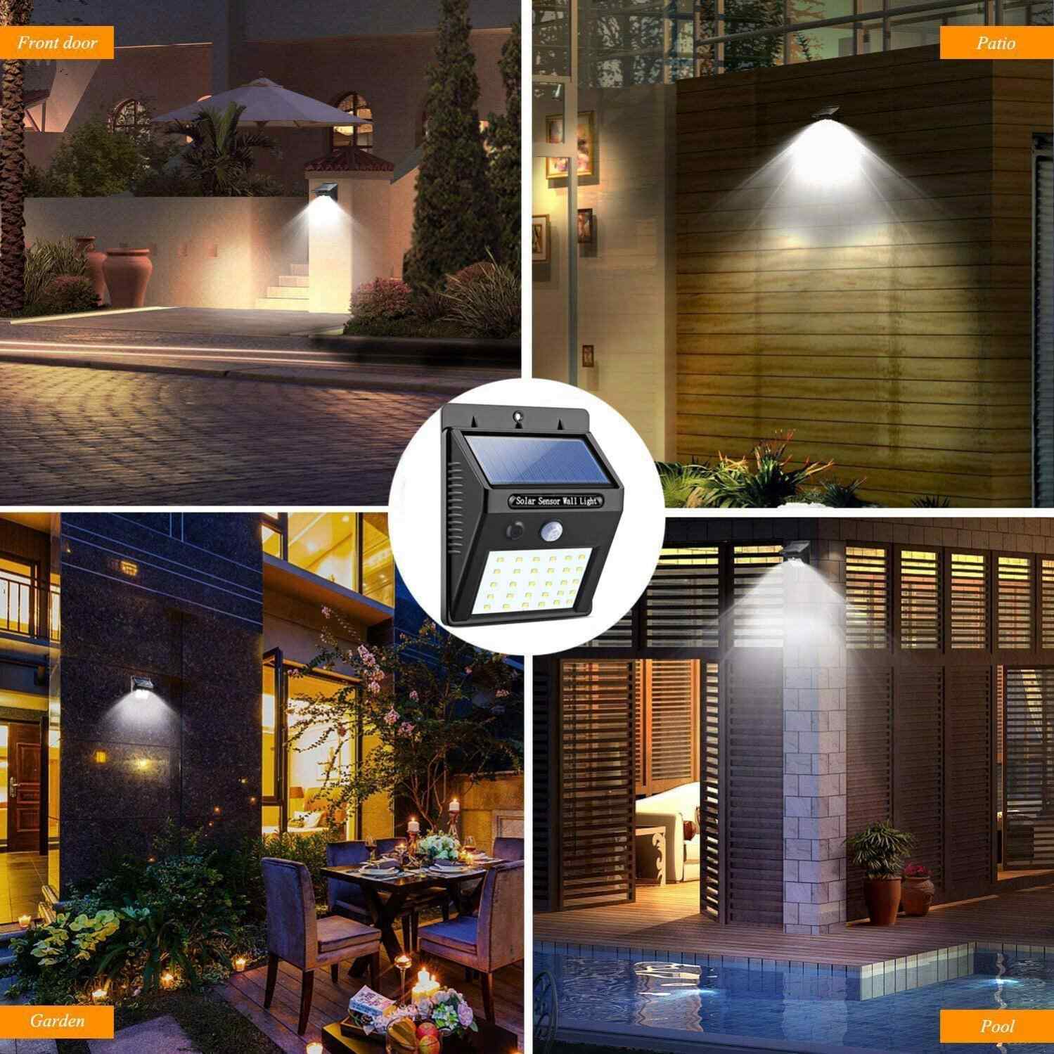 20 30 Led Outside Light Wall Mounted Exterior Night Security Solar Motion Sensor Outdoor Wall Light,Solar Wall Light