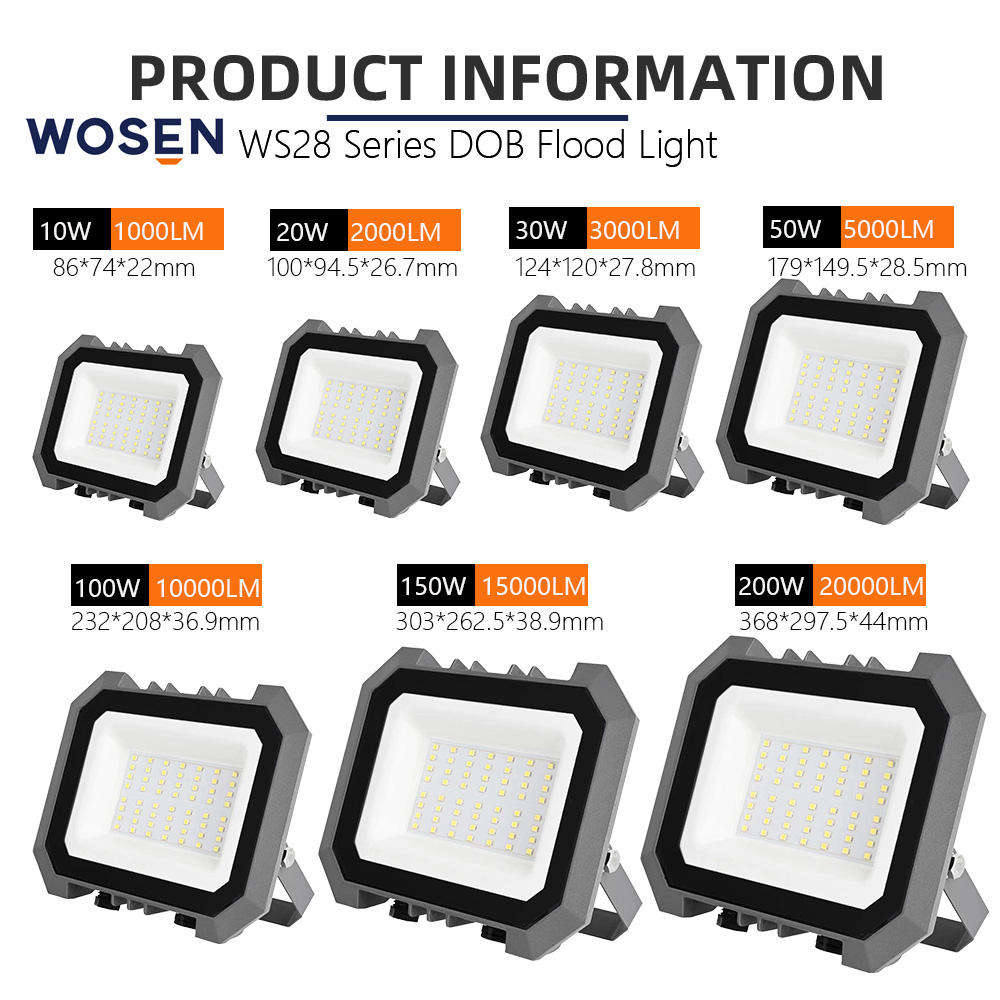 Waterproof Outdoor SMD 2835 LED Flood Light Projector Lamp with 120 Beam Angle 50,000 Hours Lifespan for Sports Stadiums