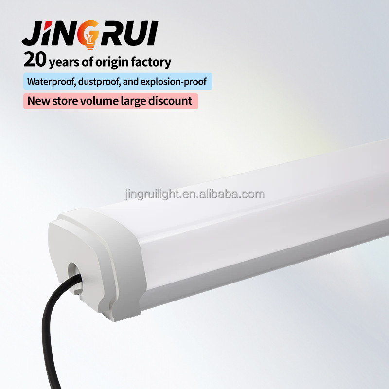Stock Warehouse Garage Workshop Triproof Light AC200-240V IP66 4FT LED Vapor Tight 5-Year Warranty Ra90 10000 Hours Lifespan