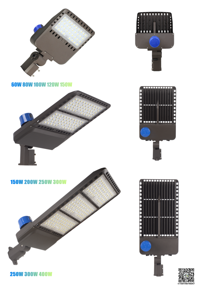 CETL DLC CE CB smart led shoebox street led fixture exterior 3 color cct 3watt switchable save stock 150w 200w parking lot led