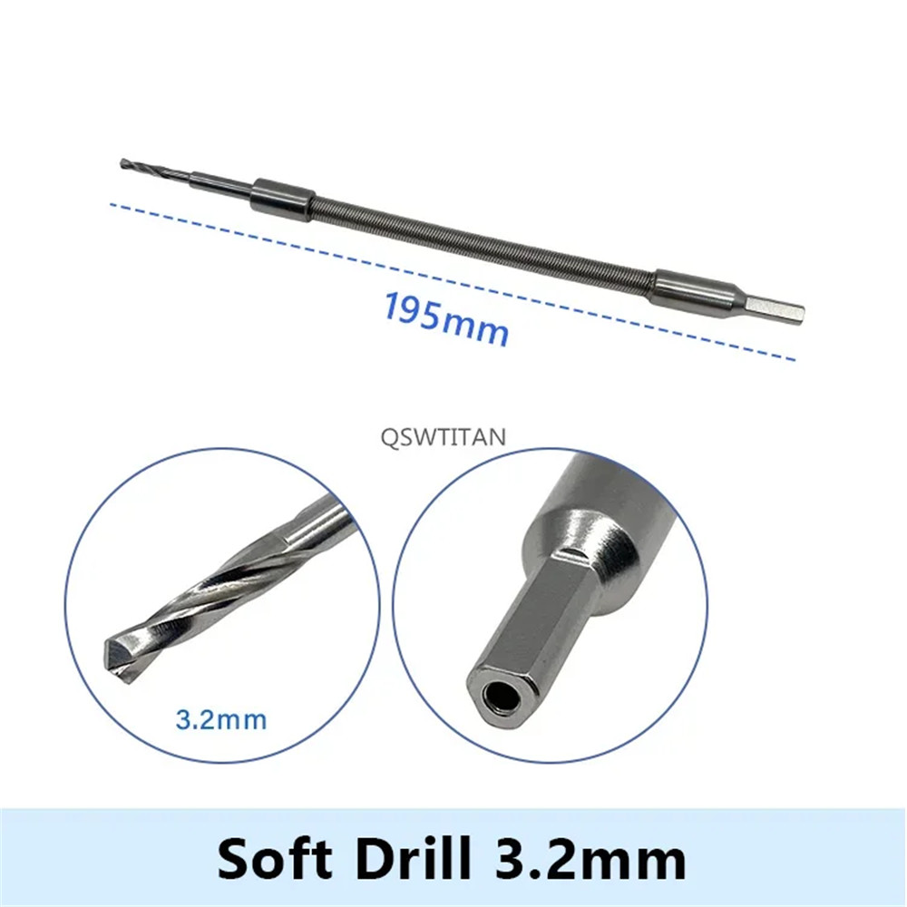 Stainless Steel 3.2mm Soft Drill Orthopedics Surgical Instrument