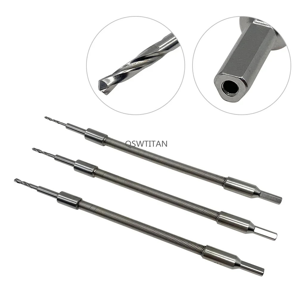 Stainless Steel 2.0  2.5  3.2mm Soft Drill 195mm Long Bone Drill Bits Soft Orthopedics Surgical Instruments 1pc